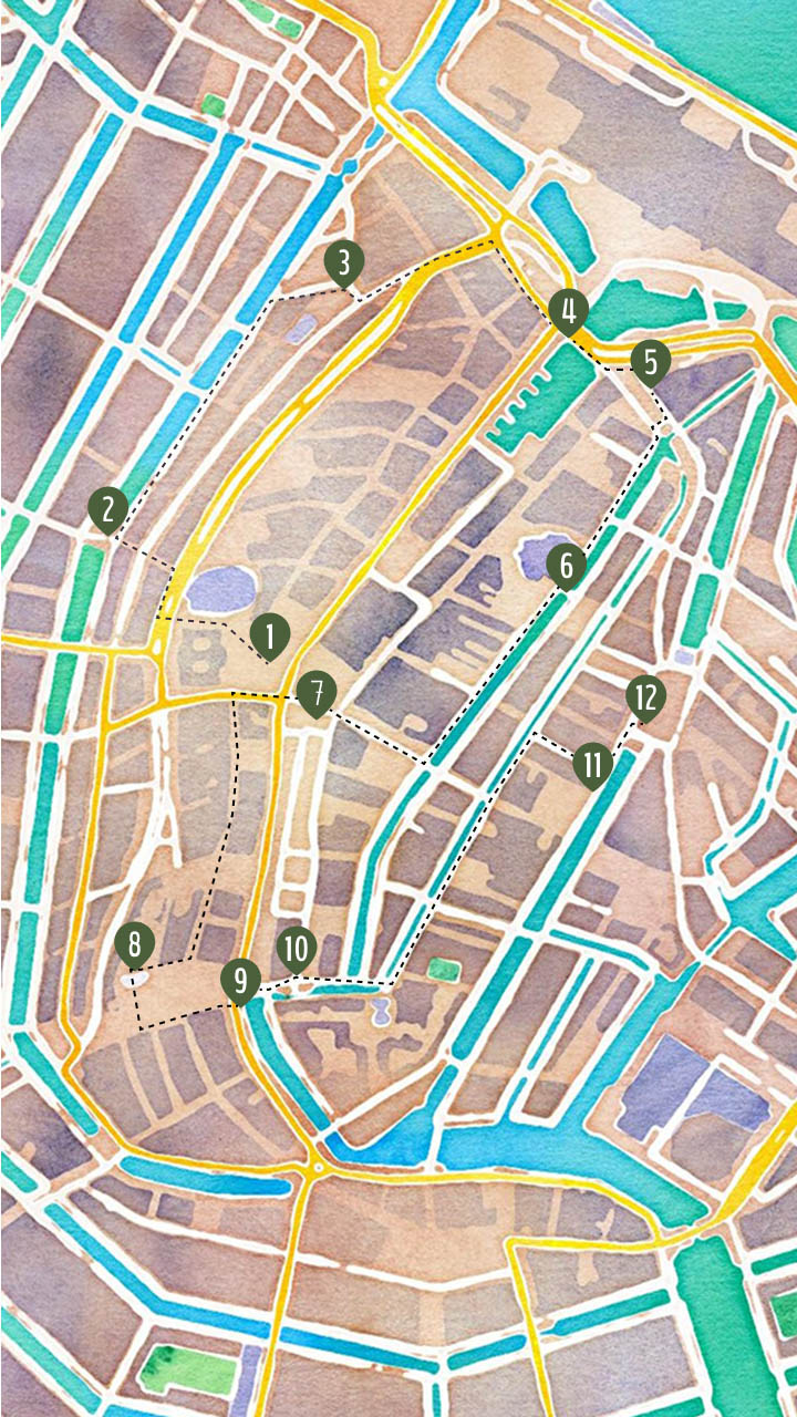 Amsterdam DIY Tour Route Map