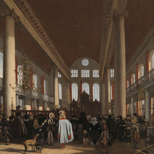 Interior of the Portuguese Synagogue in Amsterdam, by Emanuel de Witte
