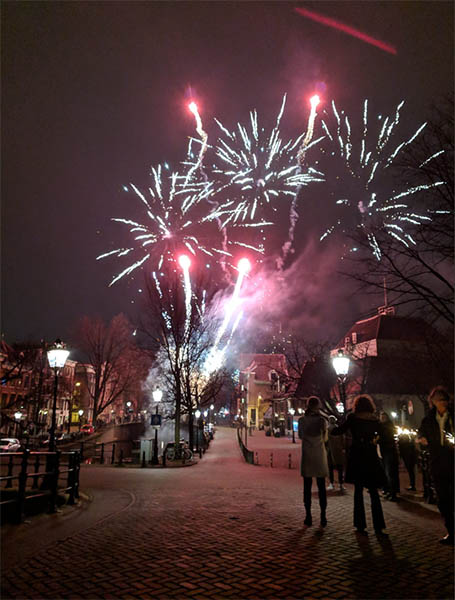 New Year's Fireworks over Amstelveld